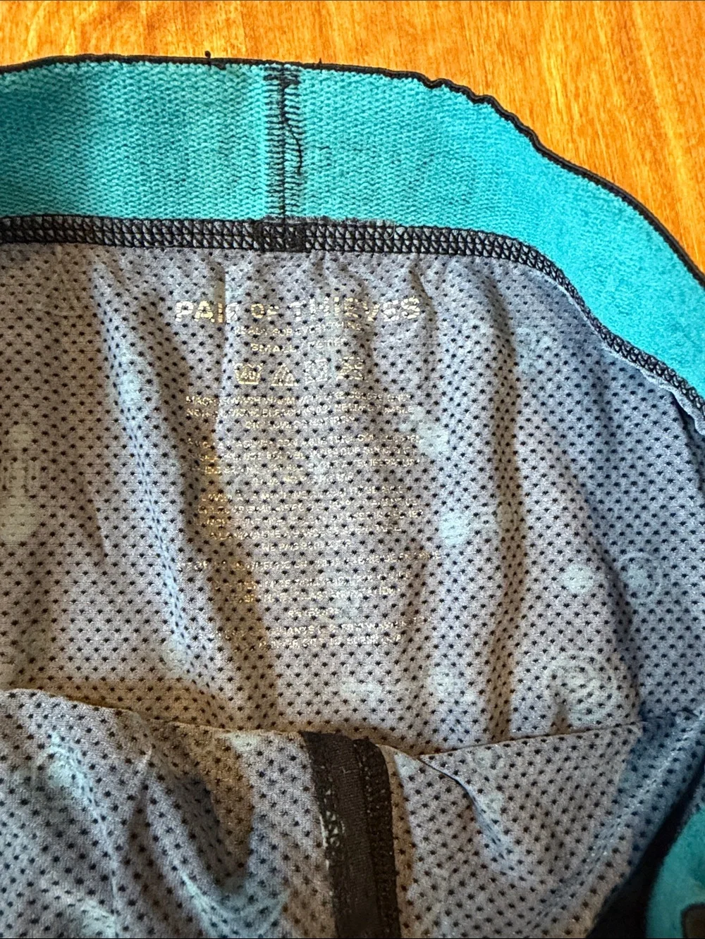 Pair of Thieves Black with Teal Geometric Print Boxers